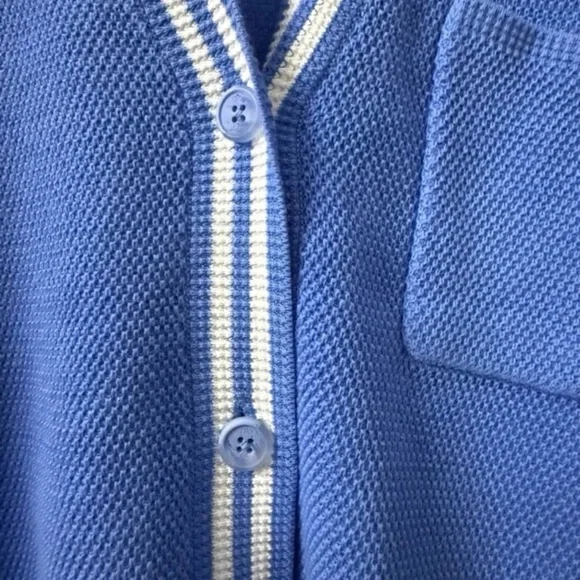 alo tennis club sweater knit cardigan Crystal Clear Blue size XS